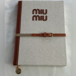 Miu Miu Cream Canvas Hardcover Lined Notebook NEW